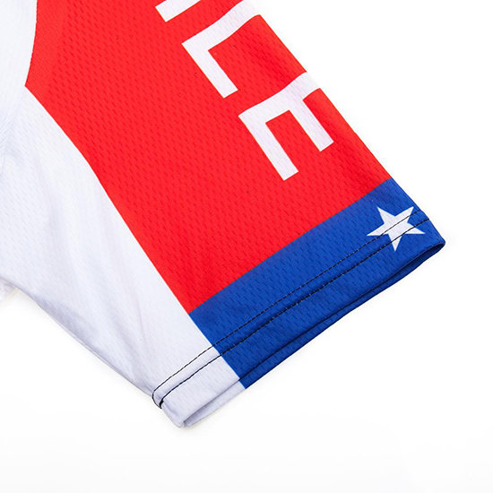 2019 Maillot Chile Tirantes Mangas Cortas Blanco Rojo
